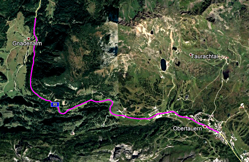 Going south on B99 from Gnadenalm to Obertauern