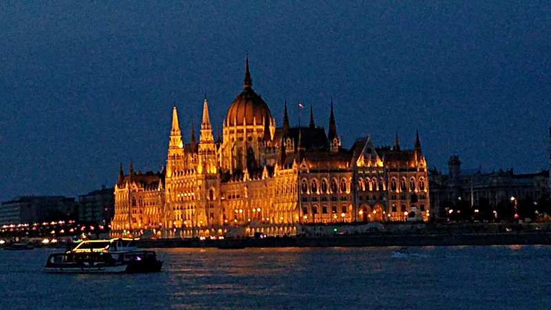 Parliament building at night