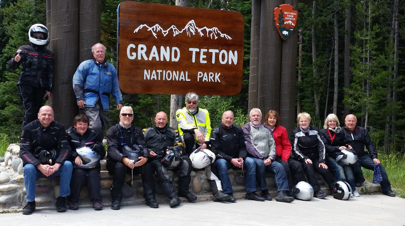 UK Motorcycle Tour Group at Yellowstone, 2015