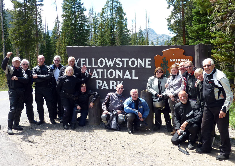 UK Motorcycle Tour Group at Yellowstone, 2013