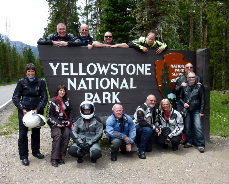 UK Motorcycle Tour Group at Yellowstone, 2014