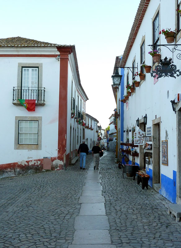 narrow cobble-stoned alley