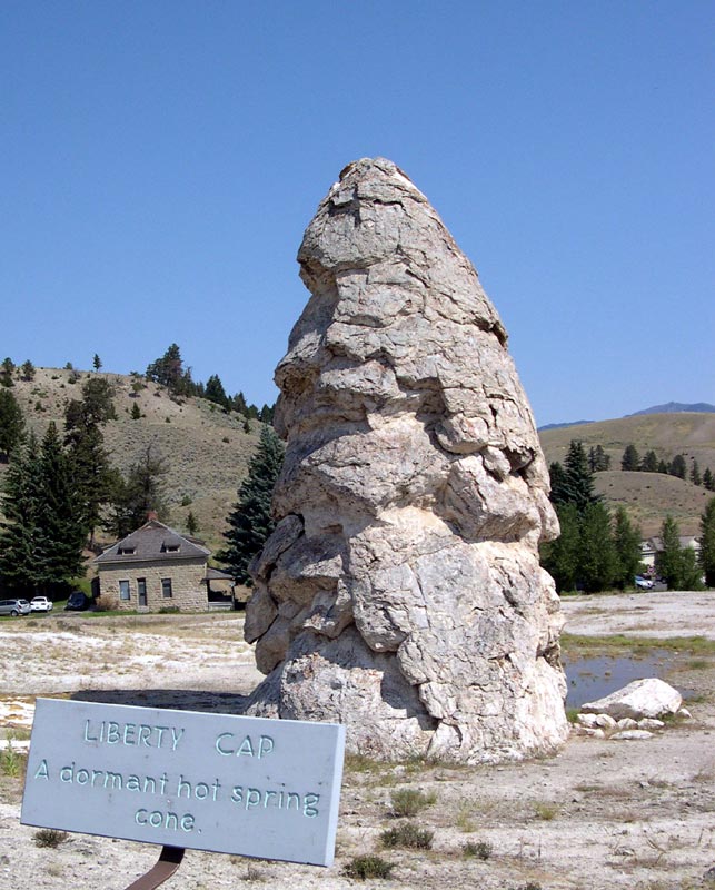 cone formation at Mammoth Hot Springs